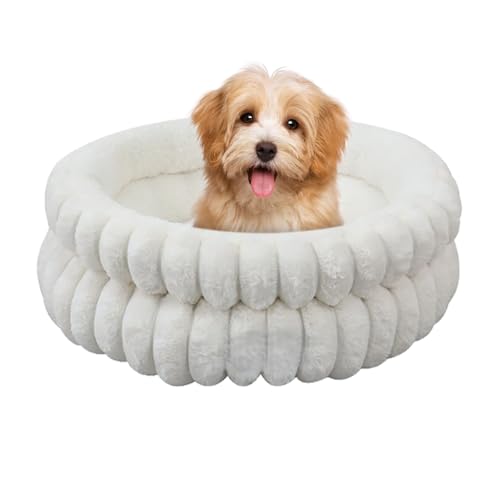 YNPQTDS Welpenbett,Donut Kissenkissen Für Haustiere,50 cm Rundes Entfernbar Waschbar Beruhigendes Haustierbett Sofa Matte Für Hund Welpe Katze Innen Außen Ruheplatz | Schlafsofa Bettkissen Für von YNPQTDS