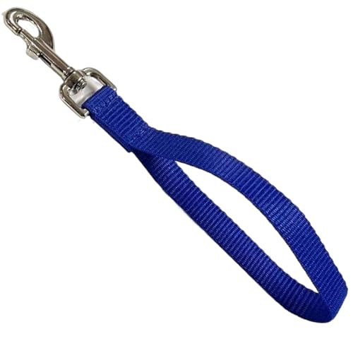 Trainingsleine für Hunde, kurze Schließkontrolle, 25 mm, Polypropylen-Gurtband, 25 cm, Blau von YNR