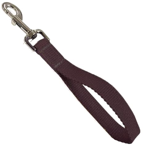 Trainingsleine für Hunde, kurze Schließkontrolle, 25 mm, Polypropylen-Gurtband, 25 cm, Braun von YNR