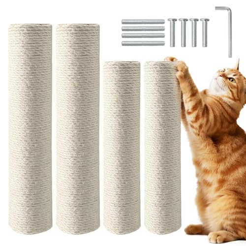 4 Stück Katzenkratzbaum Ersatz, 15,7 x 3,1 Zoll Sisalstangen mit M8 Schrauben, Nachfüllteile für Indoor Katzentürme und Möbelreparatur 4 Stück Katzenkratzbaum Ersatz, 15,7 x 3,1 Zoll Sisalstangen mit M8 Schrauben, Nachfüllteile für Indoor Katzentürme und Möbelreparatur von YOCAN