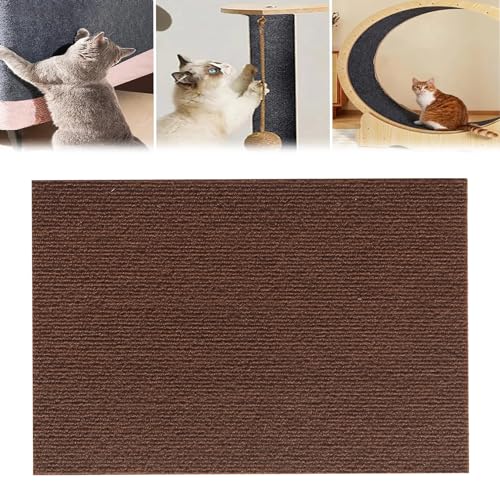 Cat Scratching Mat, Climbing Cat Scratcher, DIY Climbing Cat Scratcher Mat, Trimmable Self-Adhesive Cat Scratching Carpet, Cat Scratch Furniture Protector for Couch, Wall, Bed (Brown,40 * 100CM) von YODAOLI