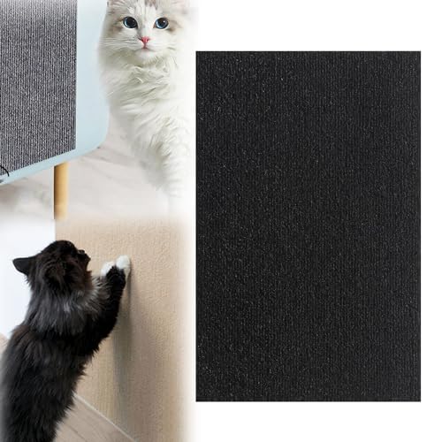 Cat Scratching Mat, Scratch Pad Pro for Cats, Climbing Cat Scratcher, Trimmable Cat Scratcher Mat for Wall, Furniture, Table Leg (11.8 * 39.4in,Black) von YODAOLI