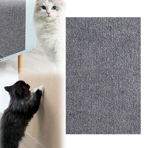 Cat Scratching Mat, Scratch Pad Pro for Cats, Climbing Cat Scratcher, Trimmable Cat Scratcher Mat for Wall, Furniture, Table Leg (11.8 * 39.4in,Light Gray) von YODAOLI