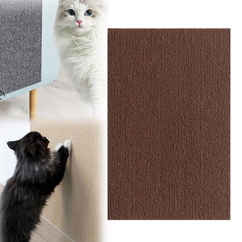 Cat Scratching Mat, Scratch Pad Pro for Cats, Climbing Cat Scratcher, Trimmable Cat Scratcher Mat for Wall, Furniture, Table Leg (15.7 * 39.4in,Brown) von YODAOLI