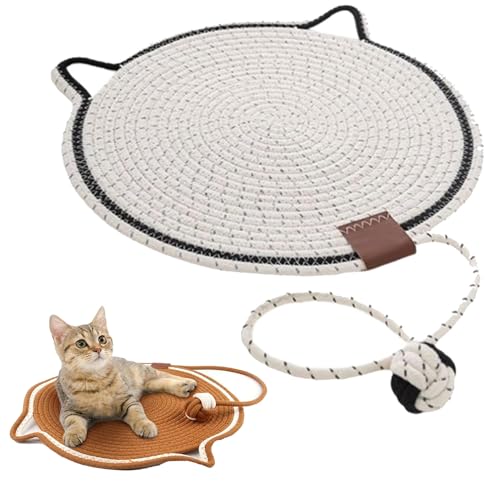 Celery Pets Dual Scratching Pad, 2024 New Scratching Pads for Indoor Cats, Celery Pets Pad, Cat Scratching Mat Natural Cotton Rope Cat Scratching Pad, Large Size Cat Bed Cat Scratching Pad (White) von YODAOLI