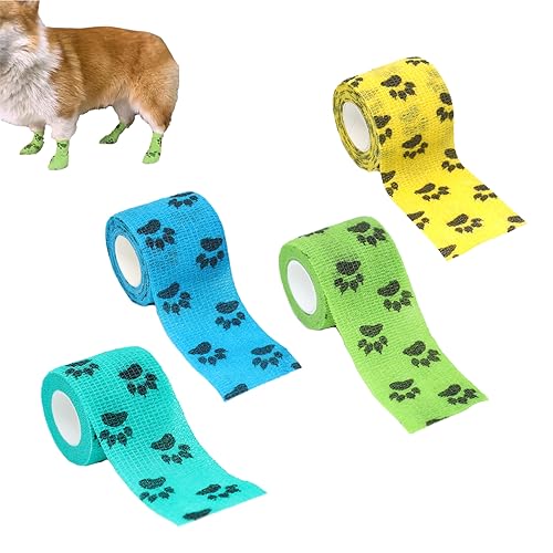 Dog Bandage Shoes, Bandage Shoes for Dogs, Dog Paw Protector for All Types of Dogs (4Pcs A) von YODAOLI