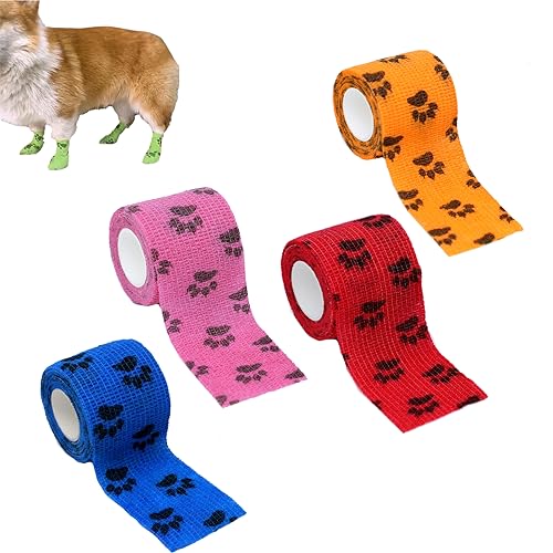 Dog Bandage Shoes, Bandage Shoes for Dogs, Dog Paw Protector for All Types of Dogs (4Pcs B) von YODAOLI