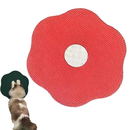Flower Scratching Pad for Cats on Wall, Cat Wall Scratcher Corrugated Cardboard, Cuddle Meow Flower Pad, Washable Cat Scratcher Mat Furniture Protector (Red) von YODAOLI