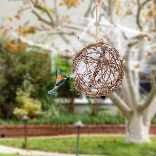 Handmade Birdhouse and Birdhouse Materials, 2024 New Refillable Bird Hummingbird Nesting Ball Material, Hanging Bird Nesters for Wild Birds (Diameter 10cm,1set) von YODAOLI
