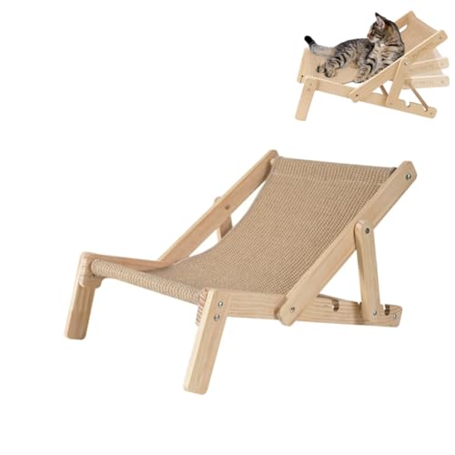 Katzenliege, Sisal-Kratzstuhl, vierfach höhenverstellbar, Liegestuhl für kleine und mittelgroße Katzen Katzenliege, Sisal-Kratzstuhl, vierfach höhenverstellbar, Liegestuhl für kleine und mittelgroße Katzen von YODAOLI
