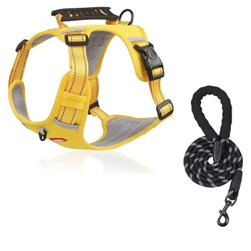 No Pull Dog Harness for Large Medium Small Dogs,Reflective Adjustable Dog Vest Harness (Yellow,M(7.5-14KG)) von YODAOLI