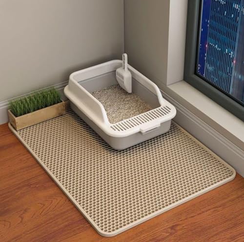 YODAOLI Adorapaws Cat Litter Trap Mat, Cat Mats for Litter Large, Adorapaws Cat Mats for Litter, Adorapaws Mess Free Litter Mat, Adorapaws Cat Mat Washable (55 * 75cm,Beige) von YODAOLI