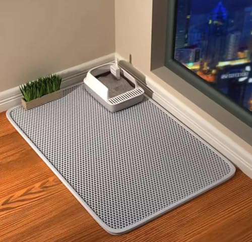 YODAOLI Adorapaws Cat Litter Trap Mat, Cat Mats for Litter Large, Adorapaws Cat Mats for Litter, Adorapaws Mess Free Litter Mat, Adorapaws Cat Mat Washable (55 * 75cm,Grey) von YODAOLI