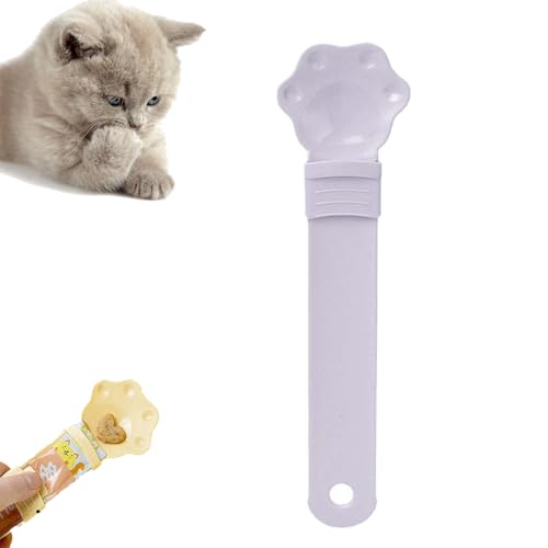 YODAOLI Cat Strip Feeder, Cat Strip Happy Squeeze Spoon, Cat Treat Feeding Squeeze Spoon, Multifunctional Pet Spoons Cat Feeder (Purple) von YODAOLI
