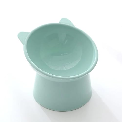 YODAOLI Cute Ergonomic Cat Bowl, 45° Tilted Raised Cat Food Bowls, 2024 New Tall Feet Elevated Cat Bowls, Anti Spill Tilted Cat Food Bowls (Blue) von YODAOLI