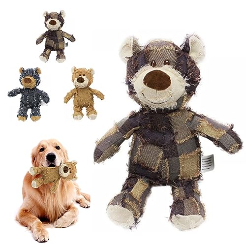 YODAOLI Extreme Bear Dog Toy, Indestructible Robust Bear, Indestructible Dog Toys for Aggressive Chewers, Extreme Bear Indestructible Dog Toy, Indestructible Squeaky Plush Toy (Purple,L) von YODAOLI