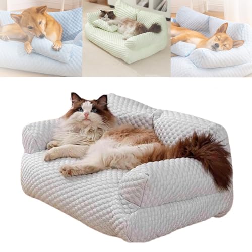 YODAOLI Ice Silk Cooling Pet Bed Breathable Washable Dog Sofa Bed, 2024 New Dog Cooling Bed Summer Sleeping Cool Ice Silk Bed for Small, Cats Breathable Washable Pet Beds (X-Large,Grey) von YODAOLI