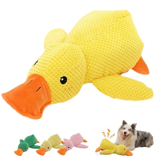 YODAOLI The Mellow Dog, The Mellow Dog Calming Duck, Zentric Quack-Quack Duck Dog Toy, Quacking Duck Toy, Cute No Stuffing Duck with Soft Squeaker, Stuffed Duck Dog Toy for Indoor Puppy (C,1PC) von YODAOLI