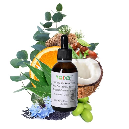 YODO’s Zeckenschreck, 100% natürlicher Zeckenschutz, Zeckenöl für Hunde und Katzen zur Zeckenabwehr aus 7 hochwertigen Bio-Ölen hergestellt, 50ml Eukalyptus YODO’s Zeckenschreck, 100% natürlicher Zeckenschutz, Zeckenöl für Hunde und Katzen zur Zeckenabwehr aus 7 hochwertigen Bio-Ölen hergestellt, 50ml Eukalyptus von YODO