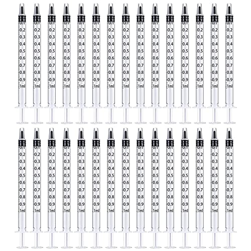YODOOLTLY 1ml Spritze- 30 Stück Ohne Nadel Spritzen 1ml Plastik Spritze für Kleine Haustierfütterung Industrielle Präzisionsanwendung von YODOOLTLY
