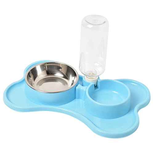 Erhöhter automatischer Futternapf für Kätzchen mit rutschfestem Kunststoff-Welpennapf und Wasserspender, erhöhter, waschbarer Kunststoffflasche von YOFAPA