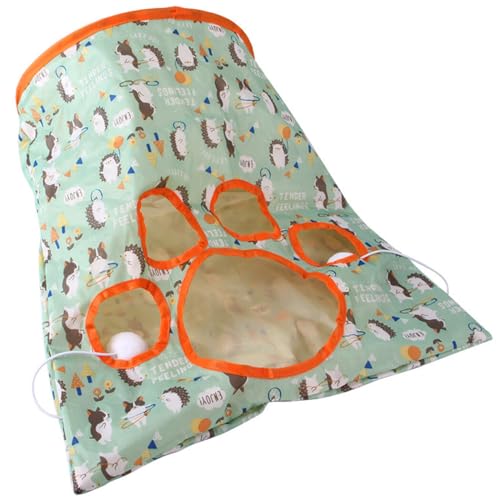 Faltbarer Schlafsack & Knistertunnel für Katzen mit befestigter Maus Spielzeug: tragbarer, leichter Haustierspiel- und Ruheplatz von YOFAPA