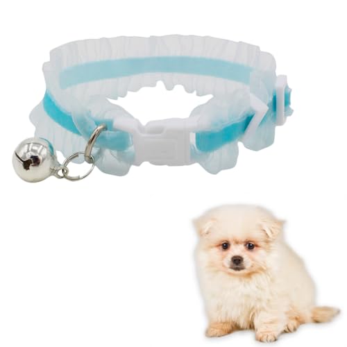 Hundehalsband mit Spitze, bezaubernd, mit Glocke, elastisch, weich, personalisierbar, atmungsaktiv, Kätzchenhalsband von YOFAPA