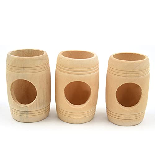 Kleintier Holz Spieltunnel 3er Set Hohl Short Barrel Design für Hamster von YOFAPA