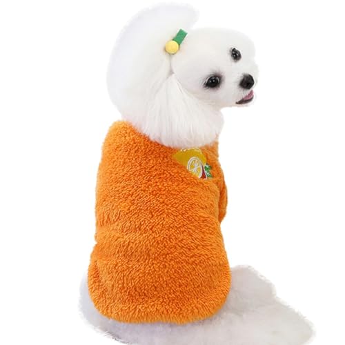 Plüsch-Hundepullover für den Winter, warm, handgefertigt, niedlich, dick, modisch, Welpen, Obstmuster, Kleidung, weich, waschbar von YOFAPA