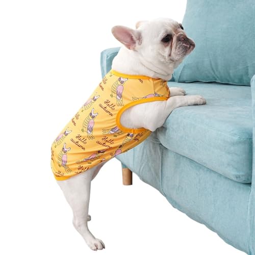 Universelles Hunde-T-Shirt aus Baumwolle, dehnbar, ärmellos, weich, dekorative Katzenkleidung für den Sommer, wiederverwendbar, rutschfest von YOFAPA