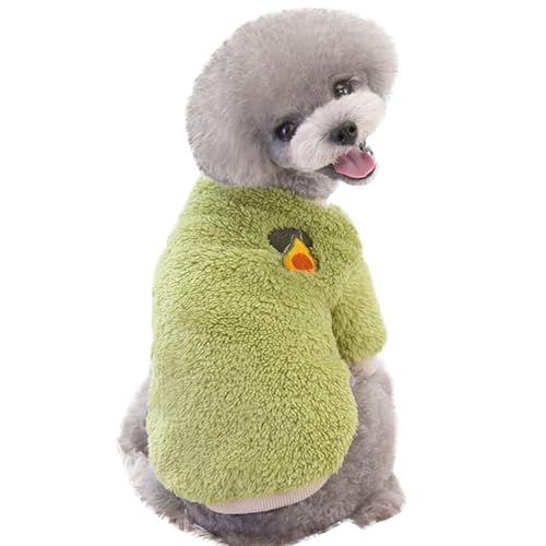 Warmer, dicker Pullover für Haustiere – niedliche, handgefertigte Plüsch-Welpen-Winterkleidung mit modischem Obstdekor, maschinenwaschbar von YOFAPA