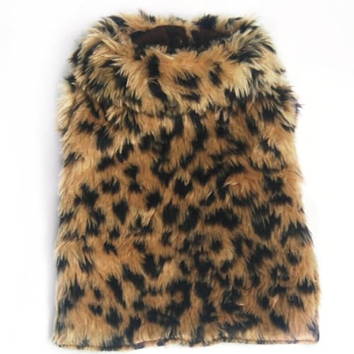 Warmer Mantel für Katzen und Welpen, Leopardenmuster, dick, atmungsaktiv, Outfit, Party, Geburtstag, Urlaub, Kleidung für Haustiere von YOFAPA