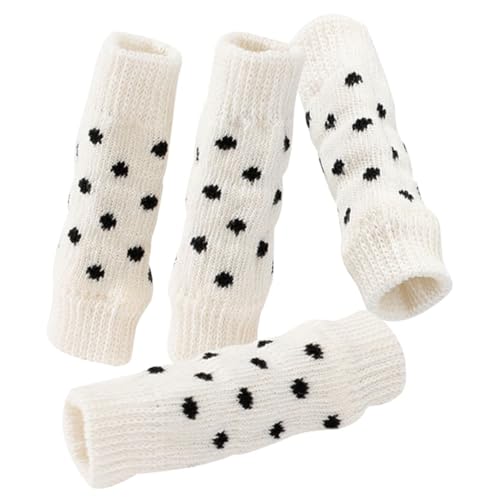 YOFAPA Beinstulpen für Hunde, gestrickt, 4 Stück, einfache Thermo-Winter-Hundeschützbezüge, elastisch, niedliche Welpenbeinschoner für kaltes Wetter von YOFAPA