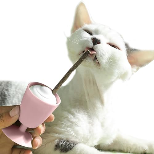 YOFAPA 【Cup Toy for Chewing】Pet Interactive Small Cute Silvervine Stick Treat Rubber Home Dental Cute with Tething Toy von YOFAPA