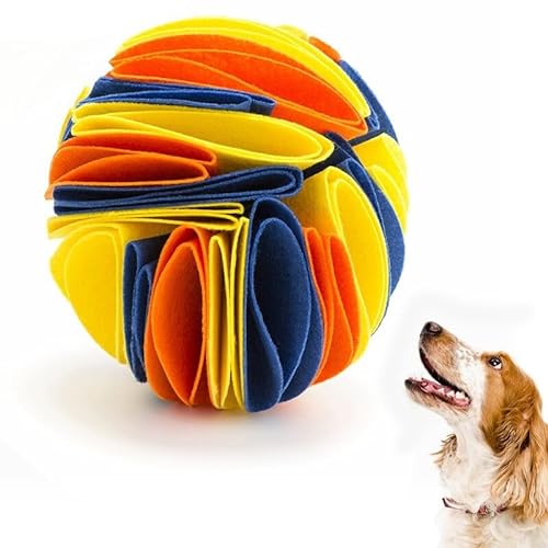 YOFAPA Filz-Hunde-Leckerli-Ball, Puzzle-Spielzeug, interaktive Nasenarbeit, Fütterung, Schnüffeln, Spenderball für Hunde von YOFAPA