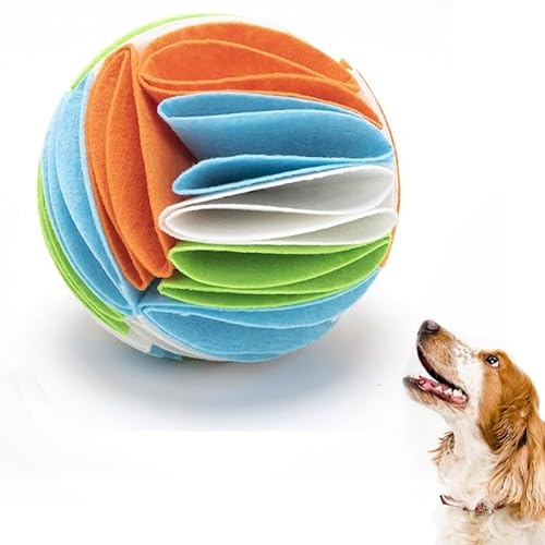 YOFAPA Interaktives Hundepuzzle Filz Schnüffelspielzeug Ball Schnüffelnasenarbeit Futterspender Leckerli Füttern von YOFAPA