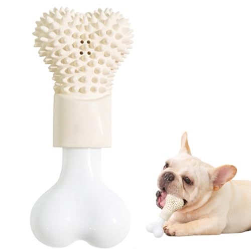 YOFAPA Interaktives Hundetrainingsspielzeug - Knochenförmiges, kaubares, strapazierfähiges Gummi und Nylon zum Zahnen, lustige Zahnreinigung für Welpen von YOFAPA