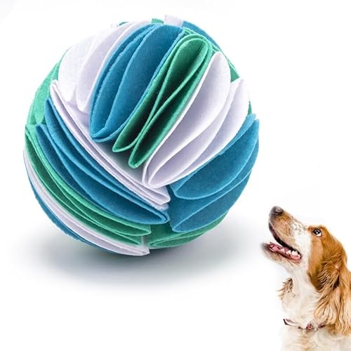YOFAPA Interaktives Puzzle-Spielzeug für Hunde – Filz-Nasenarbeit Leckerli-Ball fördert natürliches Schnüffeln, Hundefutterspender Ball von YOFAPA