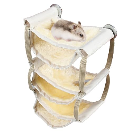 YOFAPA Syrian Sugar Warme Hängematte, weich, atmungsaktiv, Plüsch, Nest zum Aufhängen, wiederverwendbar, waschbar, verstellbar für Hamster von YOFAPA