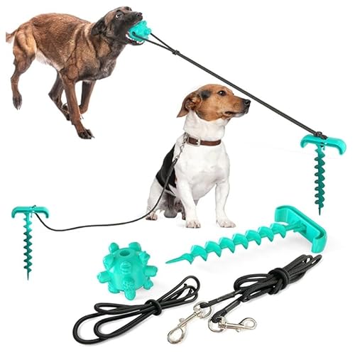 YOFAPA Tragbares Zahnspielzeug für Hunde mit stabilem Hofpfahl für Welpen Kauen und spielerisches Zerren von YOFAPA