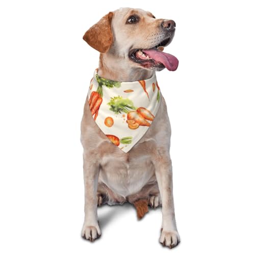 Aquarell handgezeichnete Karotten, Hunde-Bandanas, Katzen- und Welpenschals, waschbares Haustier-Taschentuch von YOFIEN