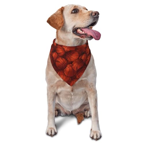 Basketball PatternDog Bandanas Katze Welpen Schals Waschbar Pet Taschentuch von YOFIEN