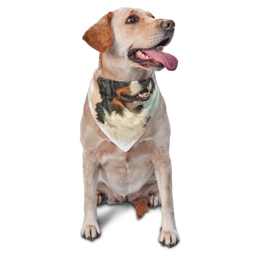 Berner Sennenhund Realistisches Porträt BernerDog Bandanas Katzenwelpenschals Waschbares Haustiertaschentuch von YOFIEN