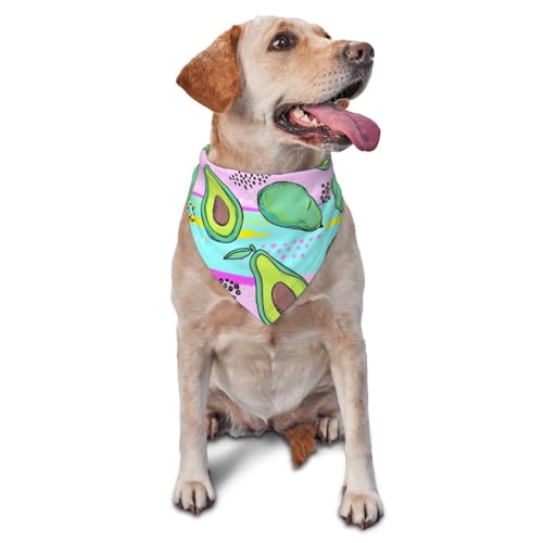 Bunte Handzeichnung AvocadoDog Bandanas Katze Welpen Schals Waschbar Haustier Taschentuch von YOFIEN