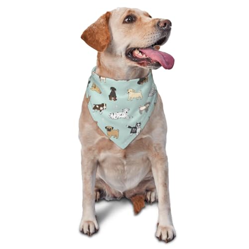Cartoon Niedlichen Welpen Dogdog Bandanas Katze Welpen Schals Waschbar Pet Taschentuch von YOFIEN