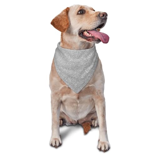 Faux Sparkly Silber Glitter PrintedDog Bandanas Katze Welpen Schals Waschbar Pet Taschentuch von YOFIEN
