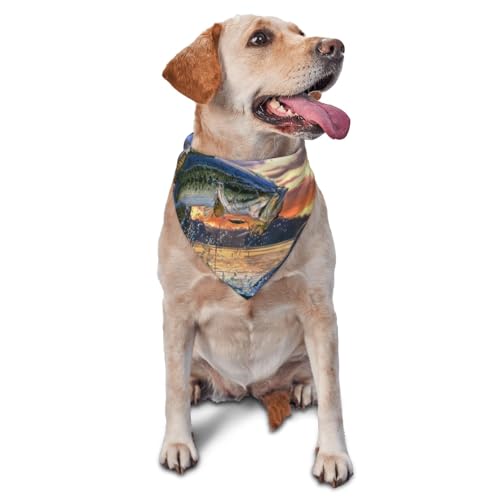 Fish Go FishingDog Bandanas Katze Welpen Schals Waschbar Haustier Taschentuch von YOFIEN