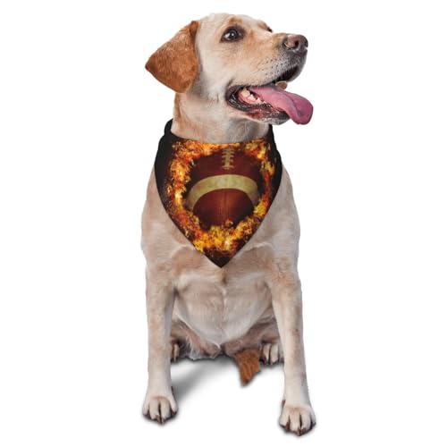 Flaming American Football PrintedDog Bandanas Katze Welpen Schals Waschbar Pet Taschentuch von YOFIEN