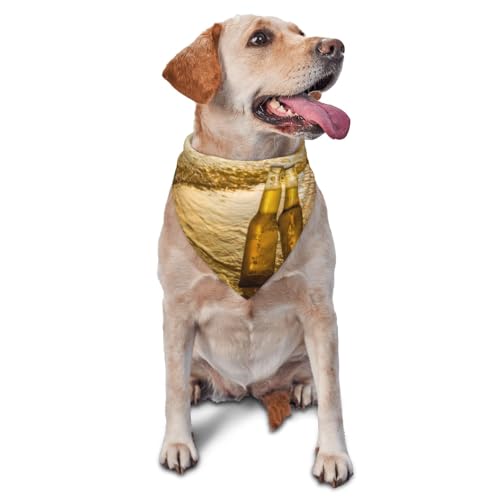 Flaschen Bier Strand Sonnenuntergang Zeit PrintedDog Bandanas Katze Welpen Schals Waschbar Pet Taschentuch von YOFIEN