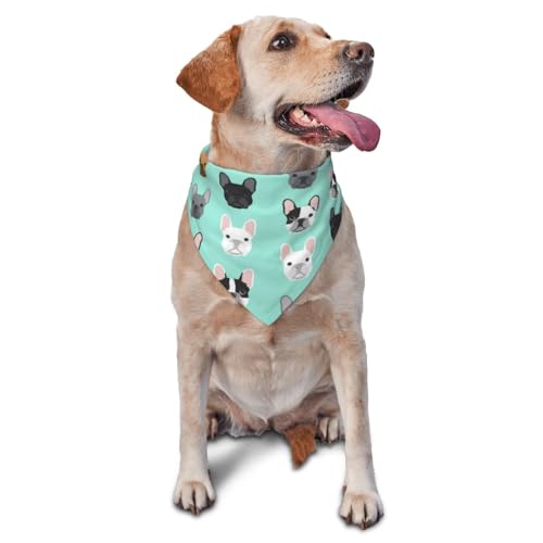Französische Bulldoggen Französische Bulldogge Hunde-Bandanas Katzen-Welpen-Schals Waschbares Haustier-Taschentuch von YOFIEN